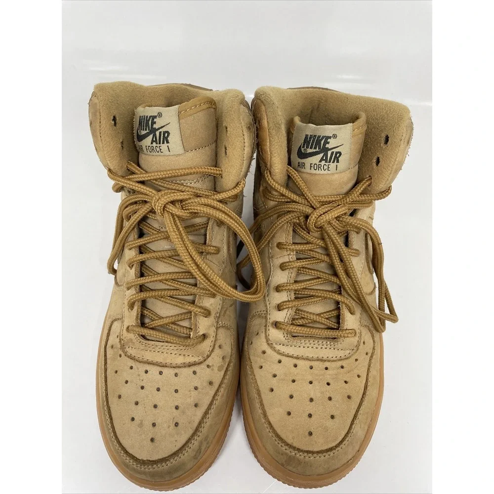 Nike Air Force 1 Fax Wheat Brown Size 4y High Trainer‎ Sneakers 922066-203